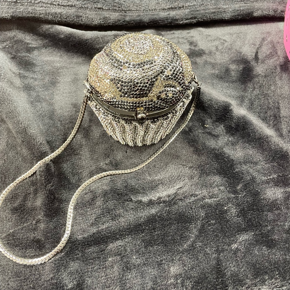 Elegant Silver and black Clutch